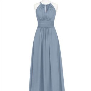 Azazie Bonnie Bridesmaid, Prom Dress, Dusty Blue